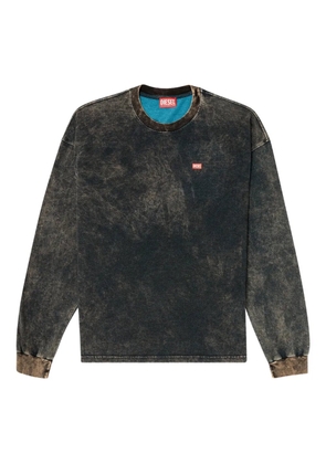 Diesel acid-wash long-sleeve T-shirt - Grey