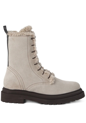 Brunello Cucinelli lace-up shearling boots - Grey