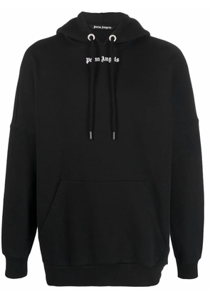 Palm Angels logo-print cotton hoodie - Black