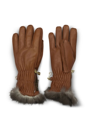 Restelli leather gloves - Brown
