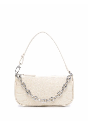 BY FAR mini Rachel crocodile-effect shoulder bag - Neutrals