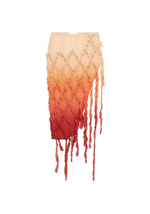 Blumarine asymmetrical fringed skirt - Orange