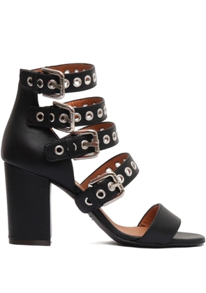 Via Roma 15 80mm buckle-detail eyelet sandals - Black
