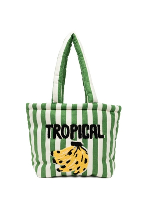 FARM Rio striped tropical banana tote bag - Green