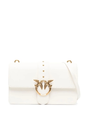 PINKO Love One Classic leather crossbody bag - Neutrals