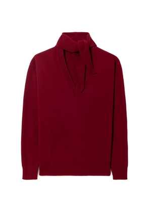 Plan C V-neck scarf sweater - Red