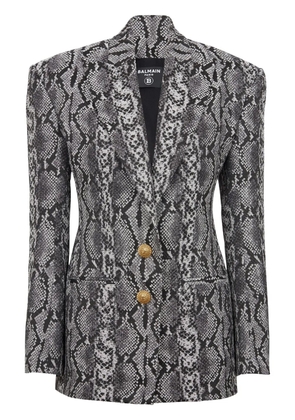 Balmain 2-Button snakeskin-print blazer - Grey