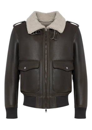 FRANZESE COLLECTION Tom Cruise fur collar leather jacket - Brown
