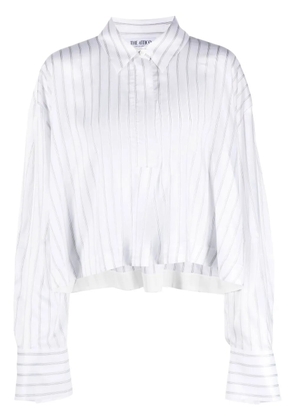 The Attico cropped pinstripe shirt - White