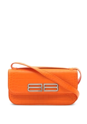 Balenciaga Pre-Owned Gossip croc-embossed shoulder bag - Orange