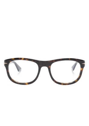 Montblanc tortoiseshell-effect round-frame glasses - Brown