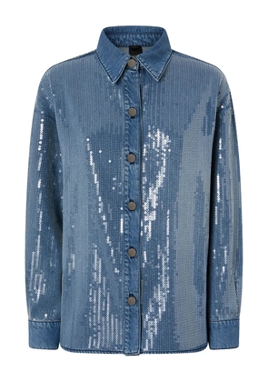 PINKO sequin-embellished denim shirt - Blue