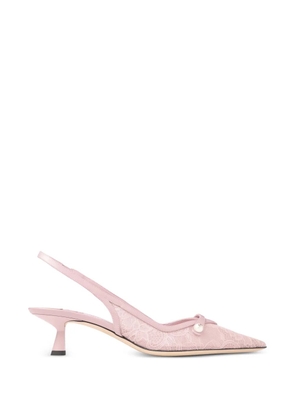 Jimmy Choo Amita lace pearl pumps - Pink