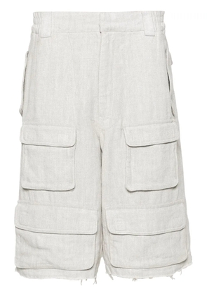 MISBHV linen blend cargo shorts - White