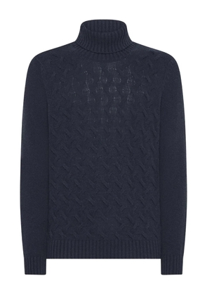 Seventy roll-neck cable-knit sweater - Blue