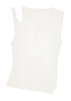 Courrèges 90's ribbed-knit embroidered top - White