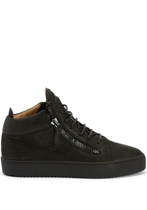 Giuseppe Zanotti Kriss snakeskin-effect mid-top sneakers - Black