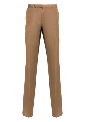 Zegna pressed-crease straight-leg trousers - Neutrals