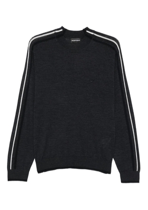 Emporio Armani stripes-detailing wool sweater - Grey