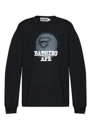 A BATHING APE® Ape Head spray-paint long-sleeve T-shirt - Black