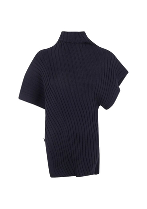 Issey Miyake ribbed high-neck top - Black