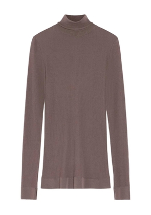 LEMAIRE turtleneck ribbed top - Brown