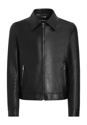 Dolce & Gabbana zip leather coat - Black