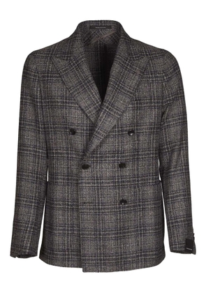 Tagliatore double-breasted check suit jacket - Grey