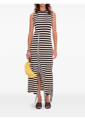 Simon Miller Sabine striped fringe knit midi dress - Black