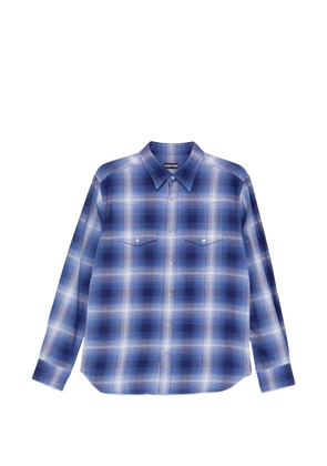 TOM FORD checked-pattern shirt - Blue