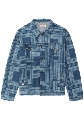 Charles Jeffrey Loverboy tartan check-print denim jacket - Blue