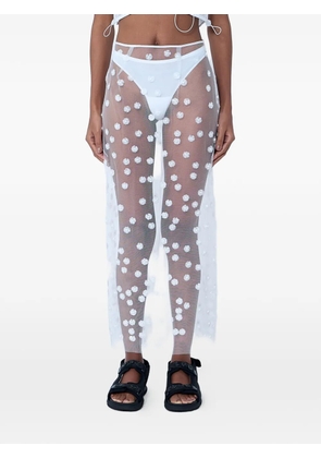 Cecilie Bahnsen floral-appliqué maxi skirt - White