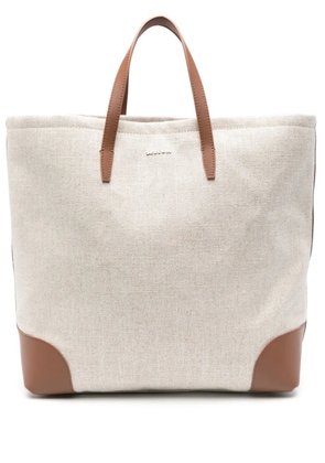 Kiton logo-lettering tote bag - Neutrals