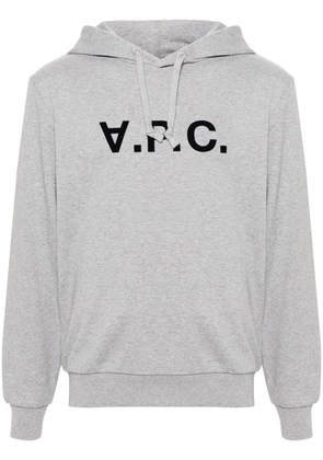 A.P.C. flocked-logo cotton hoodie - Grey