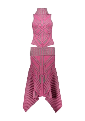 Paolina Russo virgin wool-blend dress - Pink