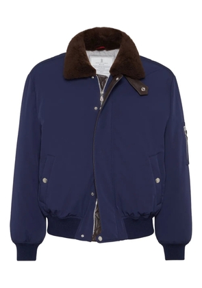 Brunello Cucinelli down bomber jacket - Blue