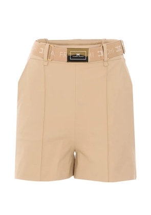 Elisabetta Franchi logo-belt shorts - Neutrals