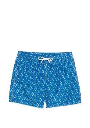 Fedeli drawstring graphic swim shorts - Blue