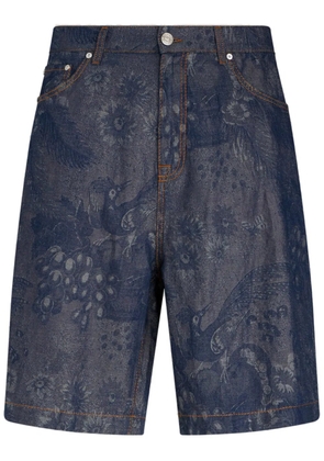 ETRO jacquard denim bermuda shorts - Blue