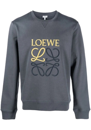 LOEWE logo-embroidered cotton sweatshirt - Blue
