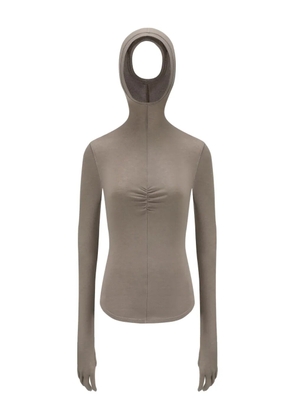 OUDE WAAG Gentle Armour Glove hooded long-sleeve top - Grey