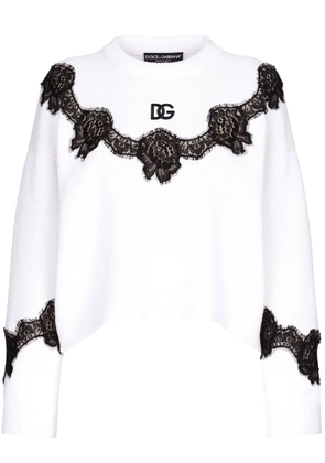 Dolce & Gabbana DNA lace-insert jumper - White