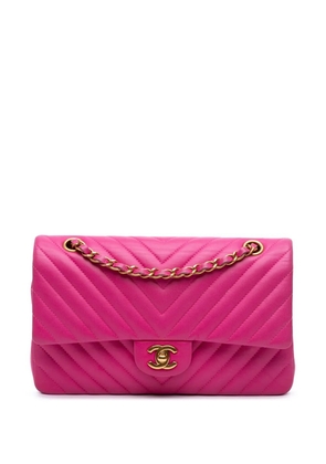 CHANEL Pre-Owned 2015-2016 Medium Classic Chevron Lambskin Double Flap shoulder bag - Pink