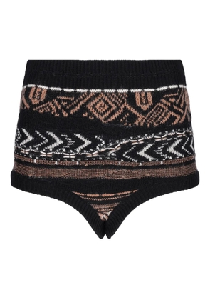 Laneus knitted patterned culottes - Black