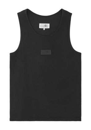 MM6 Maison Margiela ribbed logo-plaque tank top - Black
