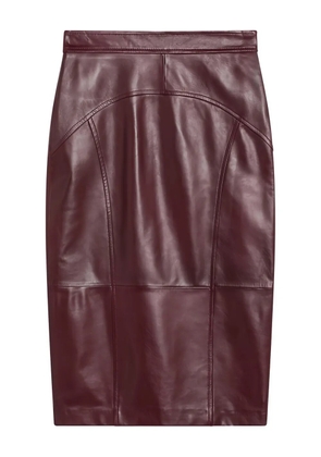 Max Mara leather pencil skirt - Red