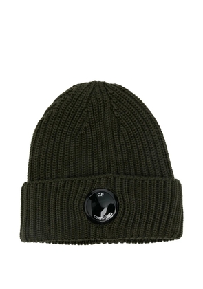 C.P. Company ribbed lens-detail beanie - Green