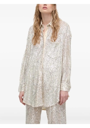 Aniye By sequinned long-sleeve shirt - Neutrals