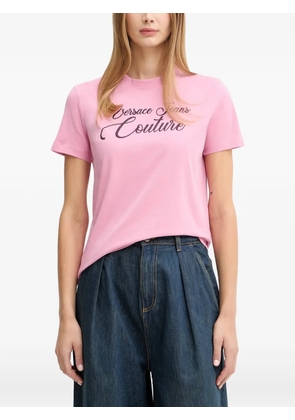 Versace Jeans Couture logo-lettering T-shirt - Pink