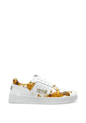 Versace Jeans Couture printed leather sneakers - White